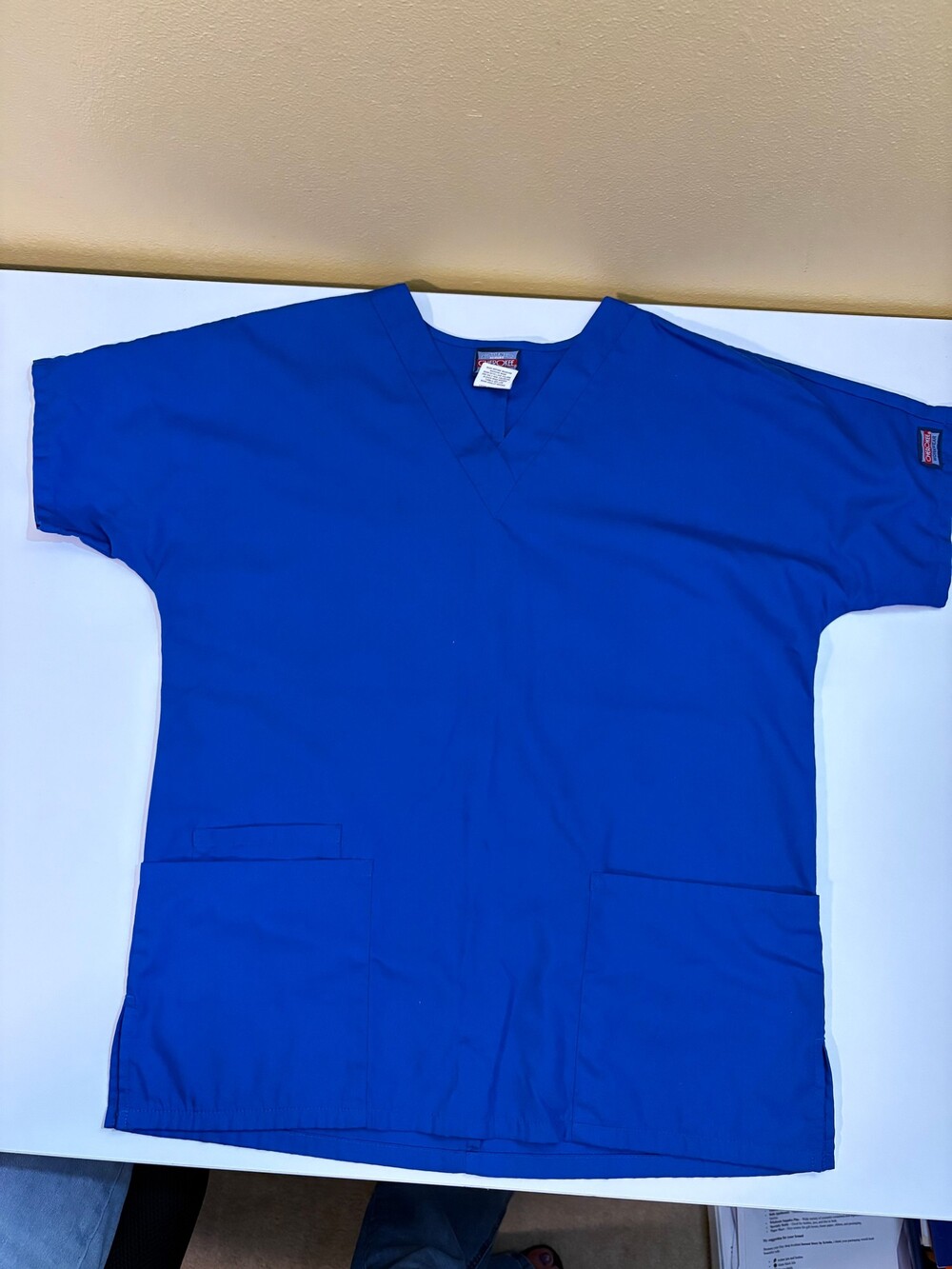 Cherokee Authentic Scrubs XS Blue Polyester Cotton Scrub Top